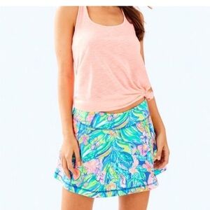 Lilly Pulitzer XS Luxletic Aila Bennet Blue Surf Gypsea Swim Skirt Skort